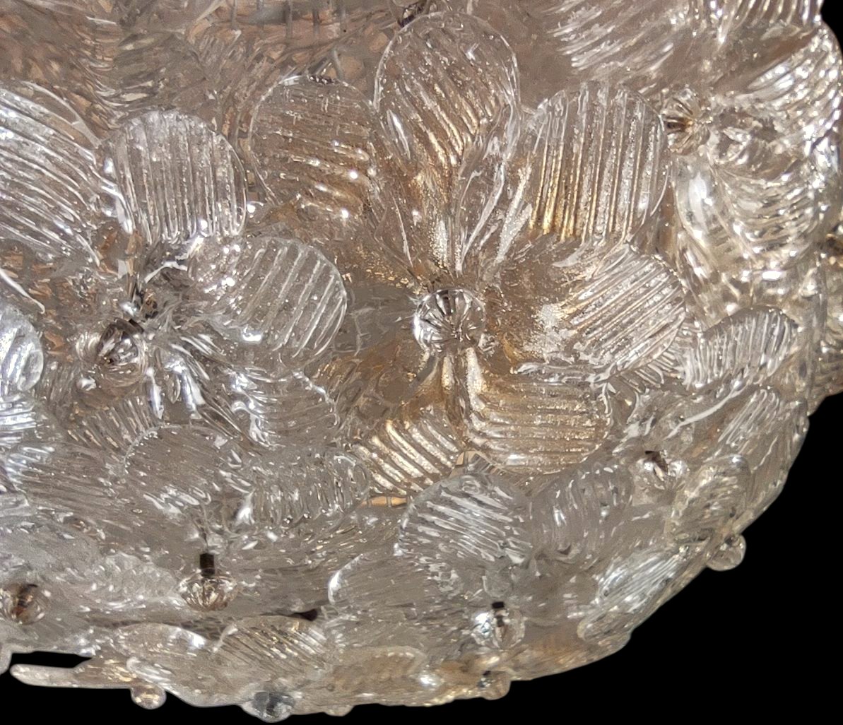 Seguso Glass Flower Lamp, Murano, 1960s-photo-6