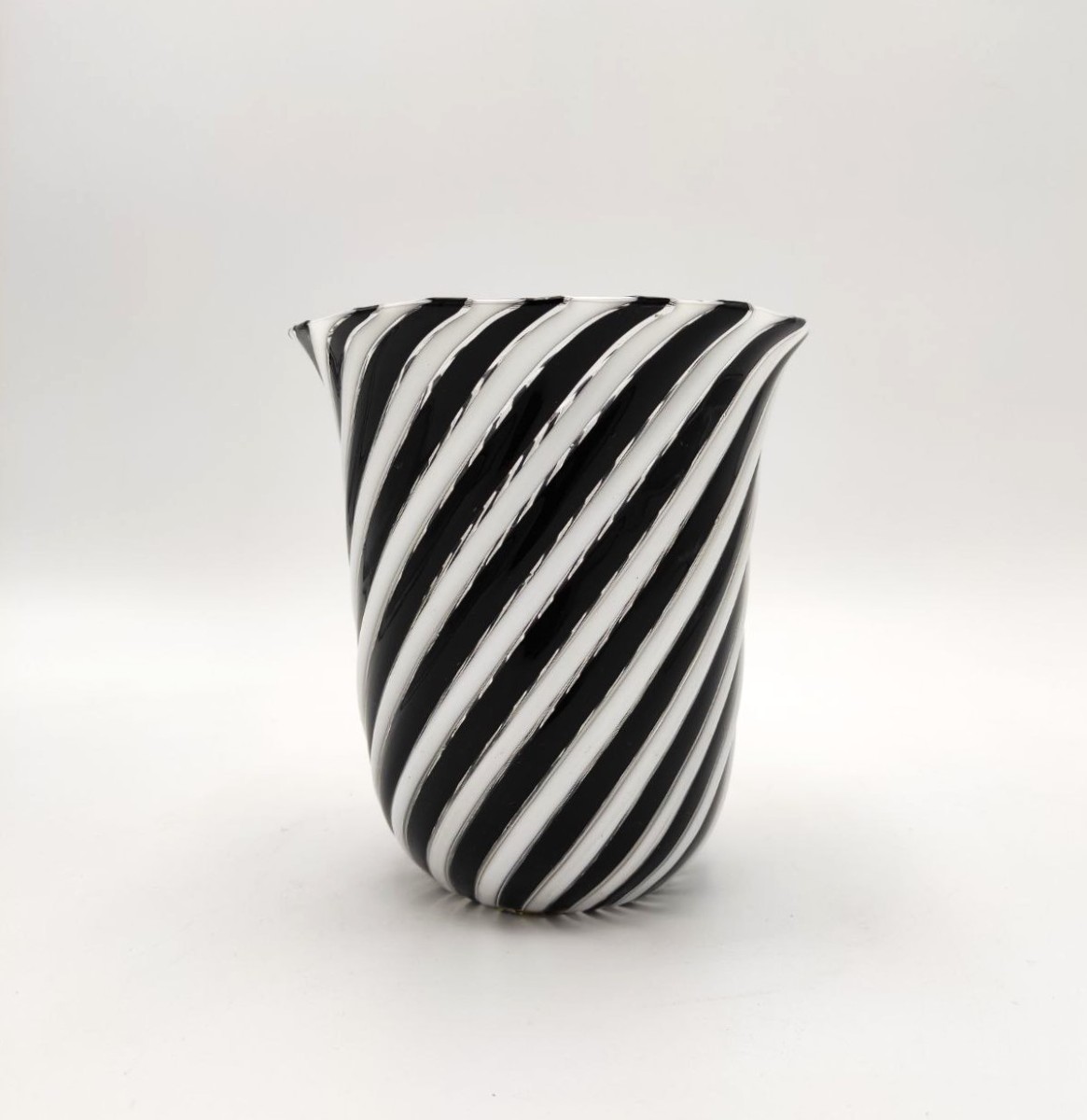 Dino Martens For Aureliano Toso, Black And White Cane Vase