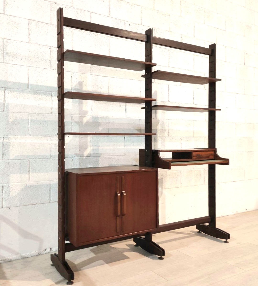 Modular Teak Bookcase, Italy, 1960s