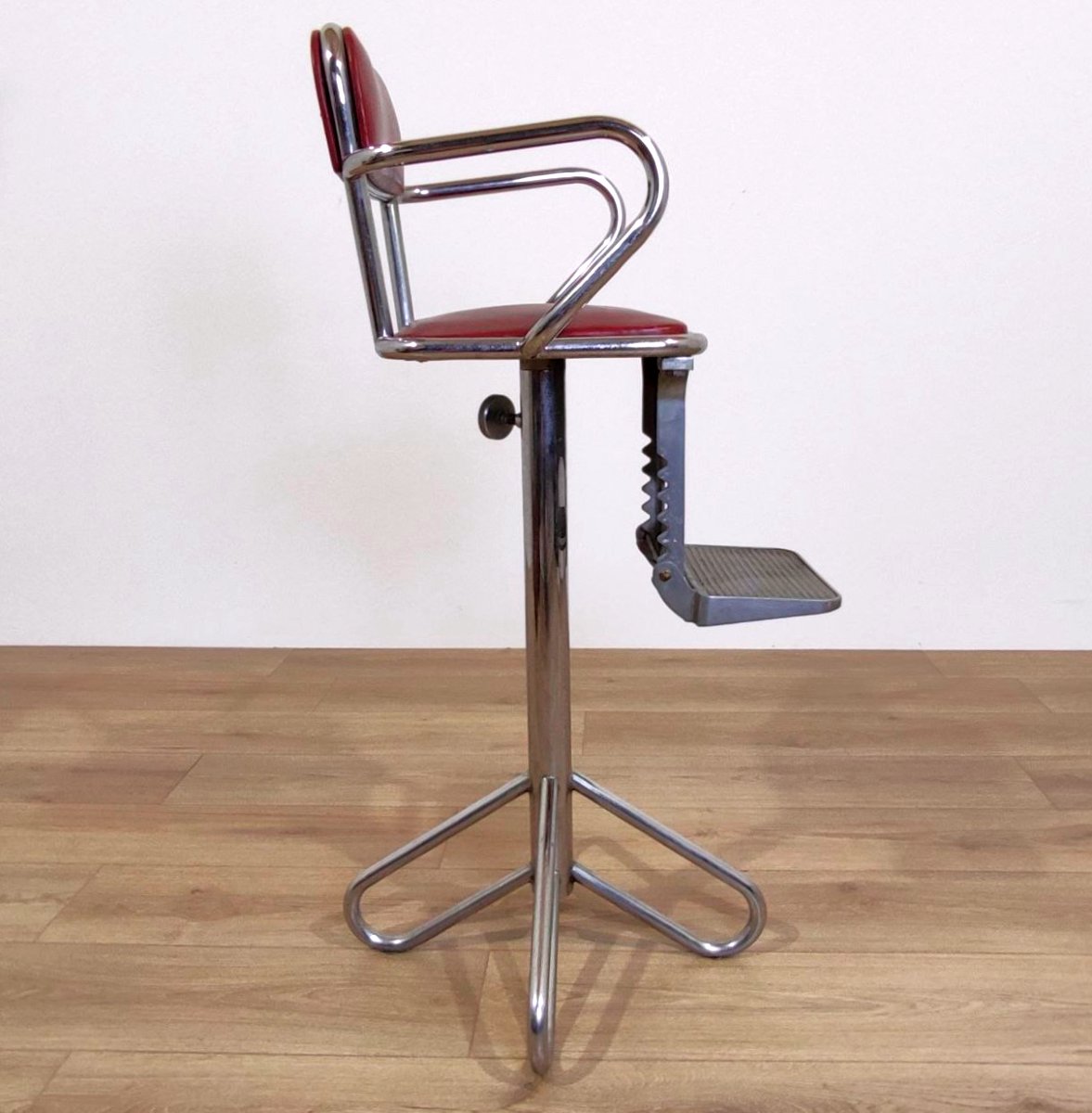Chaise/tabouret de barbier pour enfant, Zerbini Torino, années 1950-photo-4