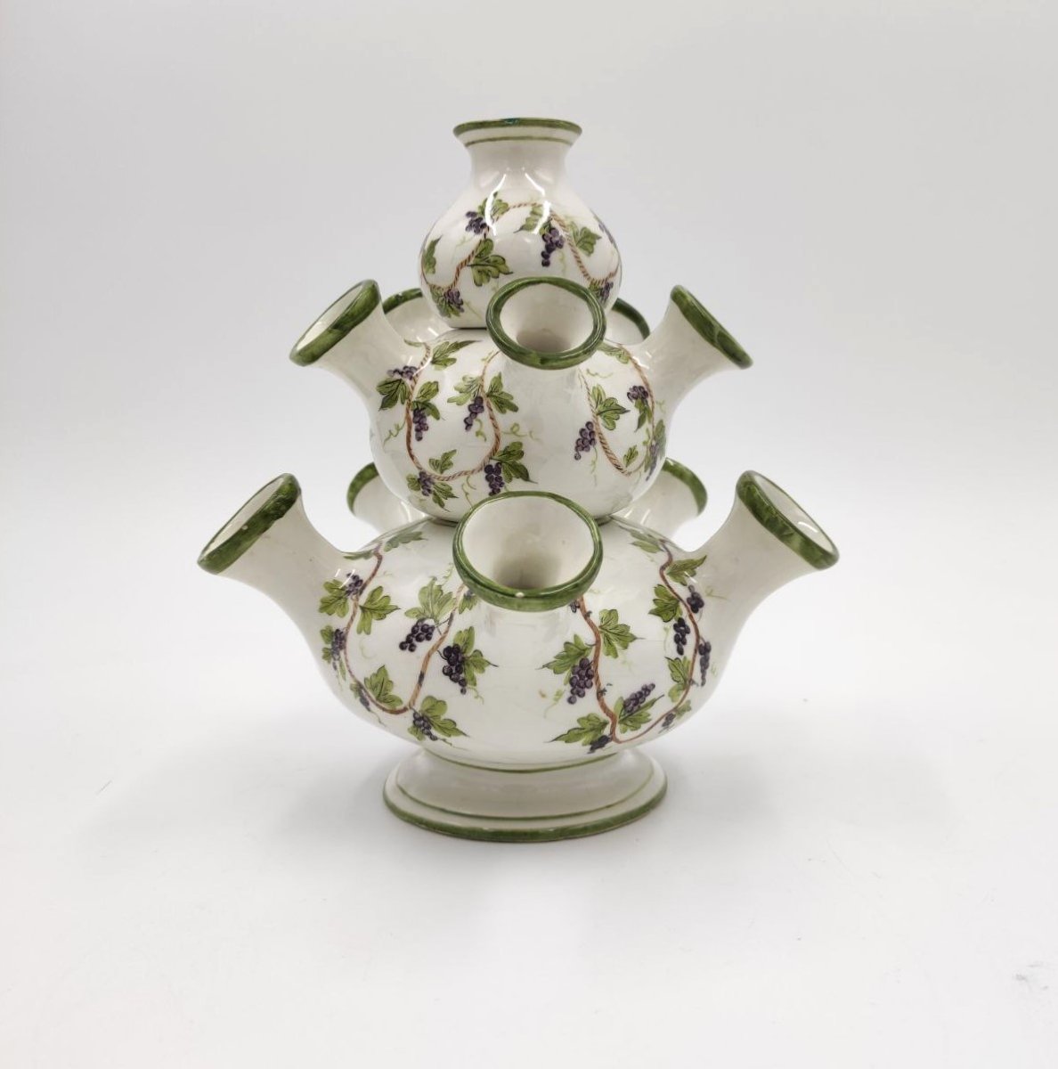 Vase tulipe en céramique décorée, Nove di Bassano-photo-4