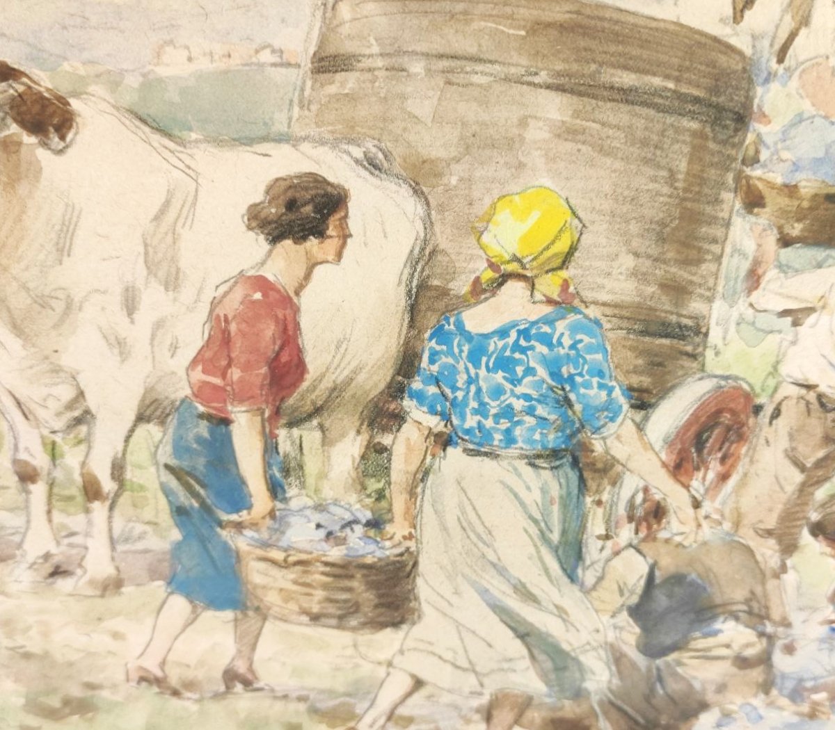 Achille Beltrame 'the Grape Harvest' Ca. 1926 For Soc. Anonima Grandine-photo-3