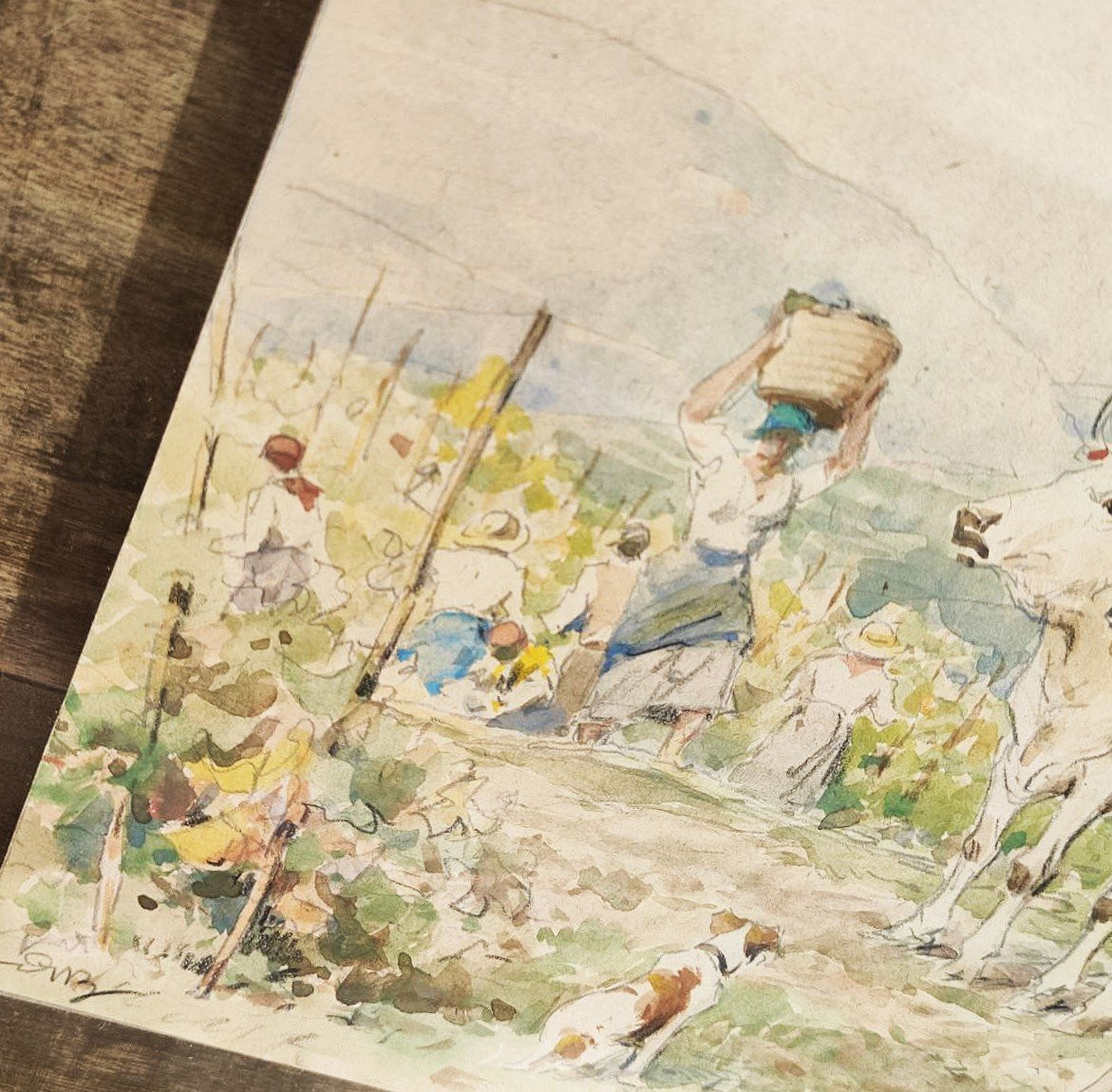 Achille Beltrame 'the Grape Harvest' Ca. 1926 For Soc. Anonima Grandine-photo-1