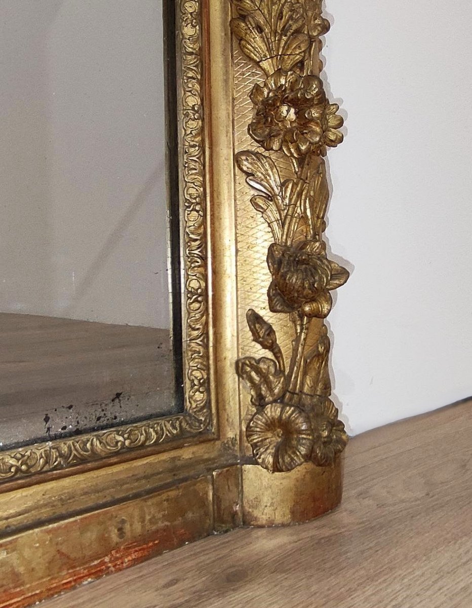 Miroir ancien en bois doré de la fin du XVIIIe siècle.-photo-2