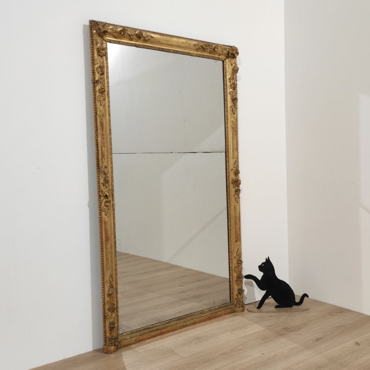 Miroir ancien en bois doré de la fin du XVIIIe siècle.-photo-5