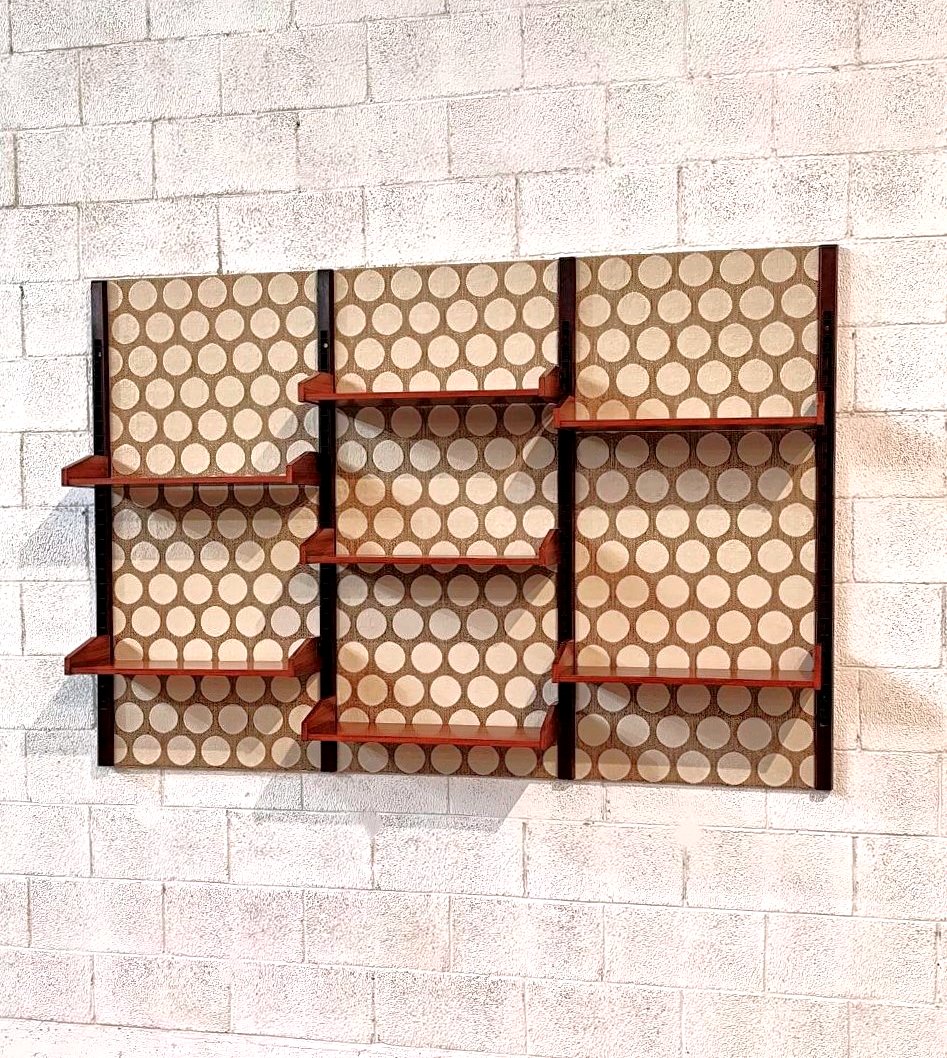 Bibliothèque murale en tissu à pois, Italie, années 1960-photo-2