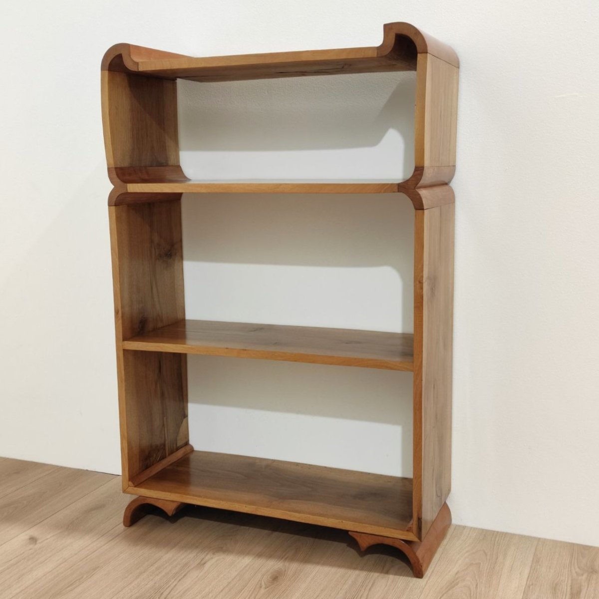Open Bookcase In Walnut And Cherry, Italy, 1940s-photo-3