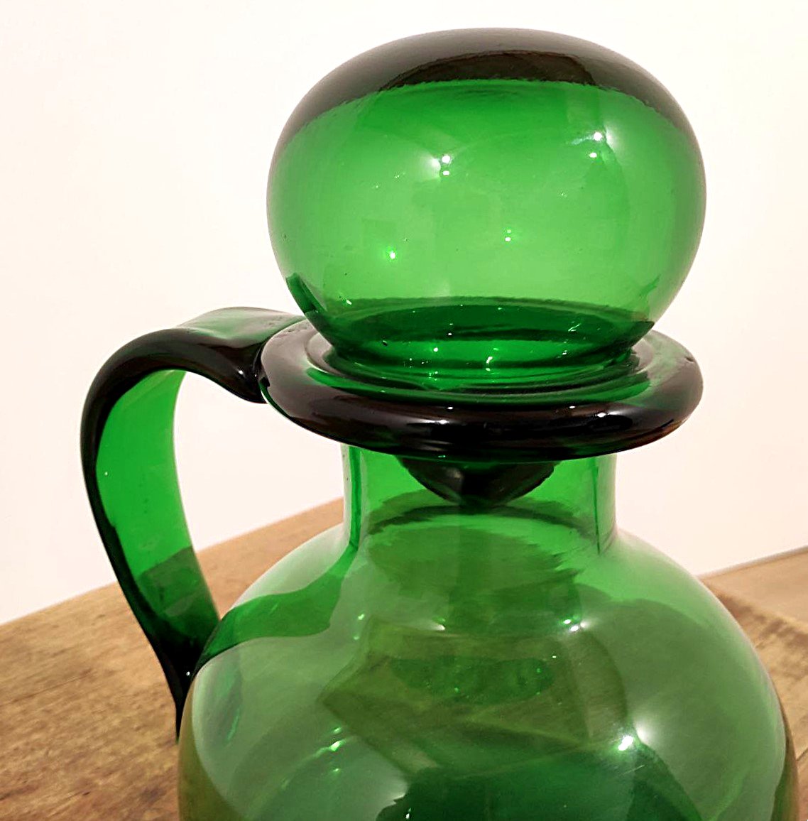 Verrerie Empoli, grande bouteille en verre soufflé des années 1950-photo-1