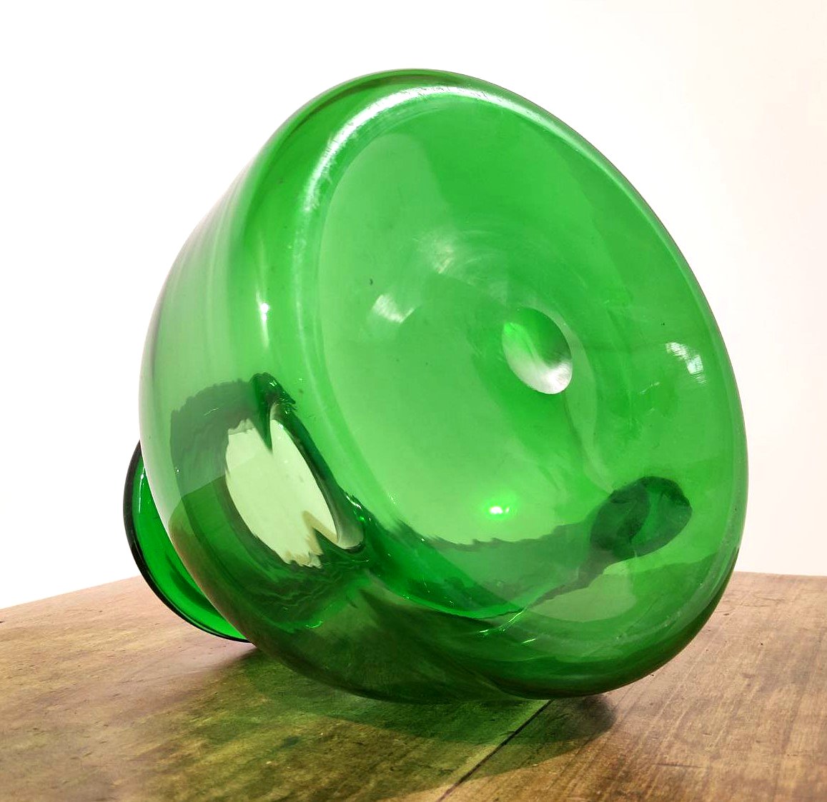 Verrerie Empoli, grande bouteille en verre soufflé des années 1950-photo-5