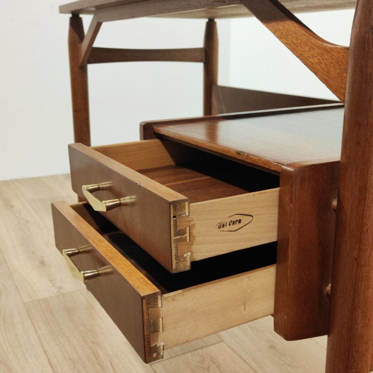 Mahogany And Formica Writing Desk, Dalvera Production, Italy, 1960s-photo-3