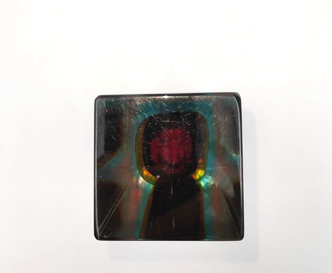 Blue, Yellow, And Red Submerged Glass Vase, Murano, 1960s-photo-4