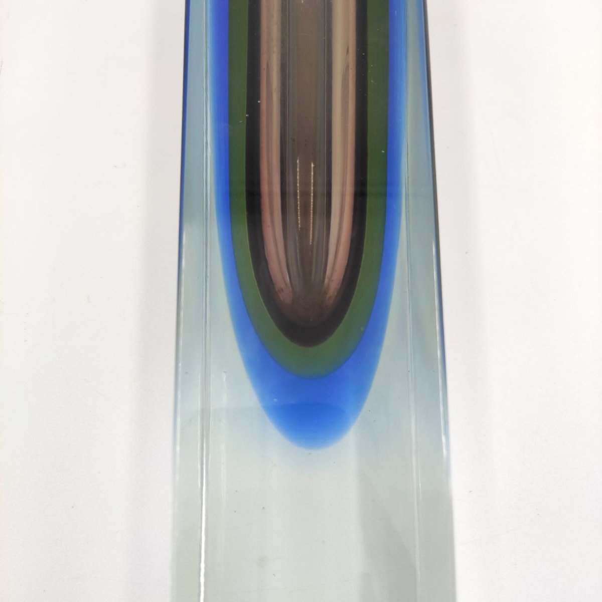 Large Blue, Green, And Smoky Submerged Glass Vase, Murano, 1960s-photo-3