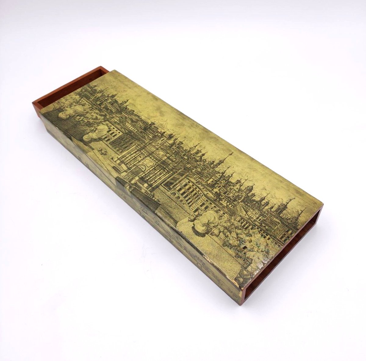 Fornasetti-style Box, Antique Turin Print, 1950s-photo-3