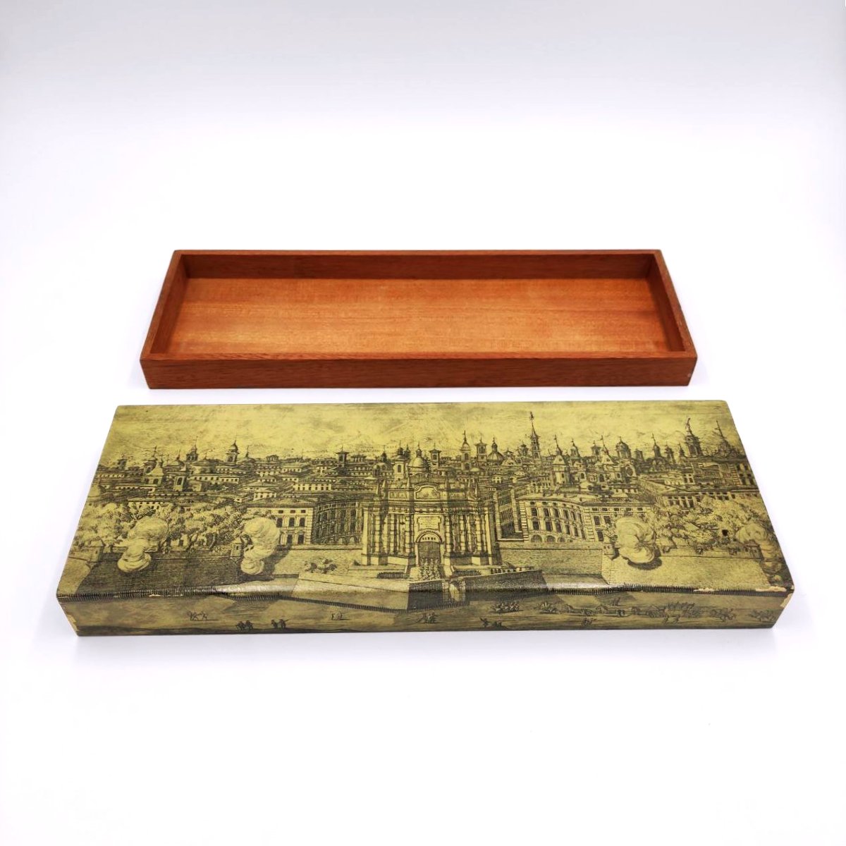 Fornasetti-style Box, Antique Turin Print, 1950s-photo-4