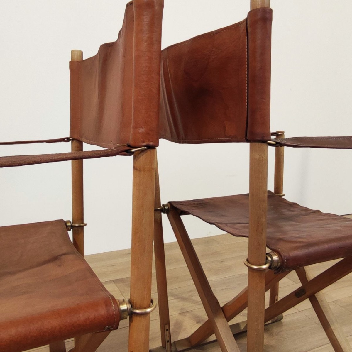 Paire de chaises pliantes conçues par Mogens Koch, années 1960-photo-1