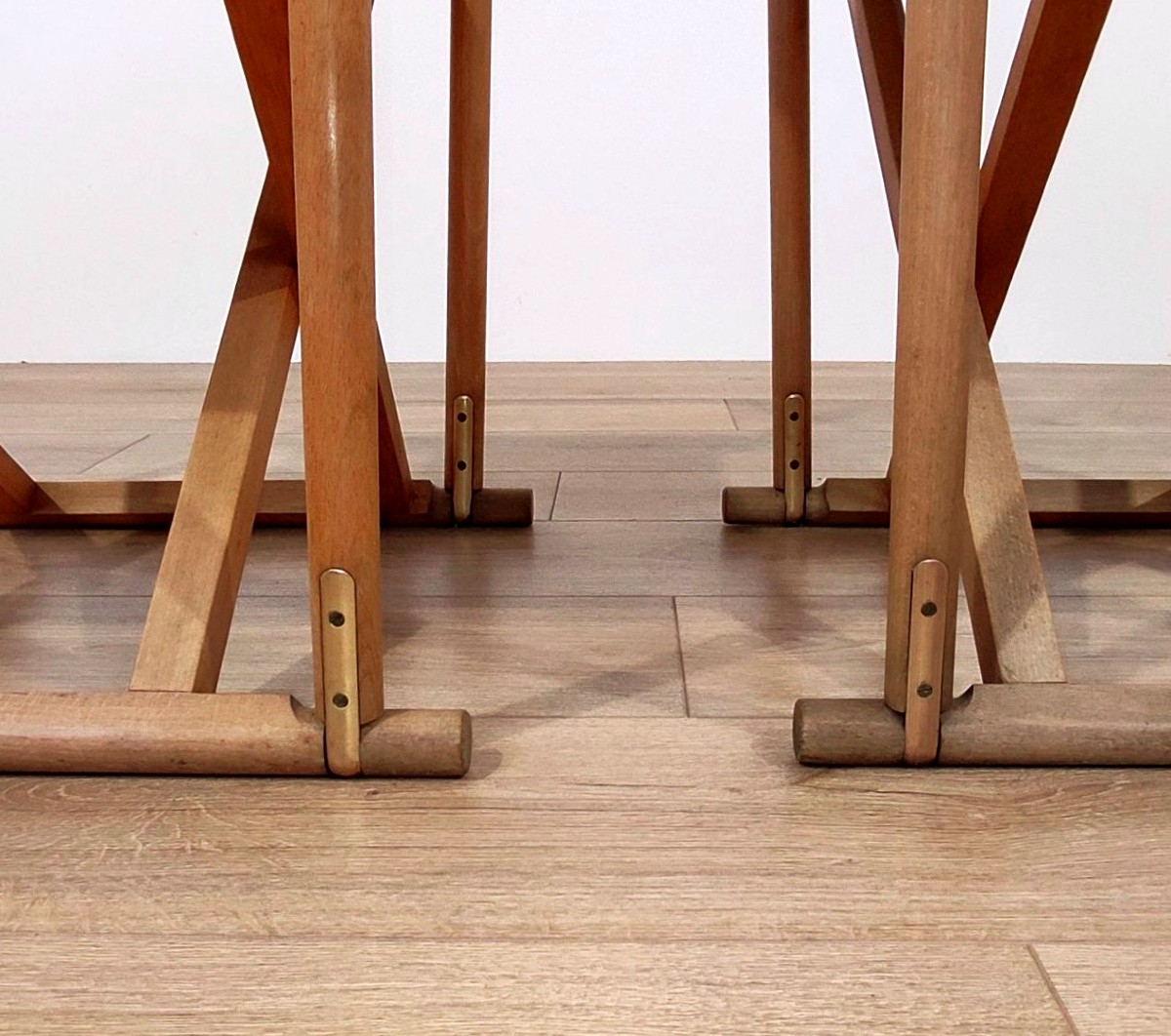 Paire de chaises pliantes conçues par Mogens Koch, années 1960-photo-3