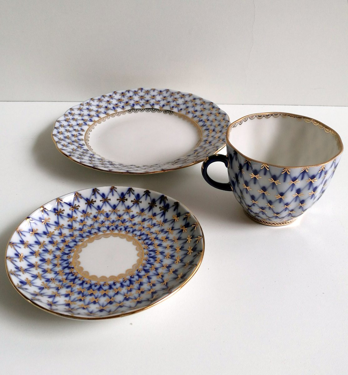 Lomonosov, Cobalt Blue Coffee Set For 6-photo-3