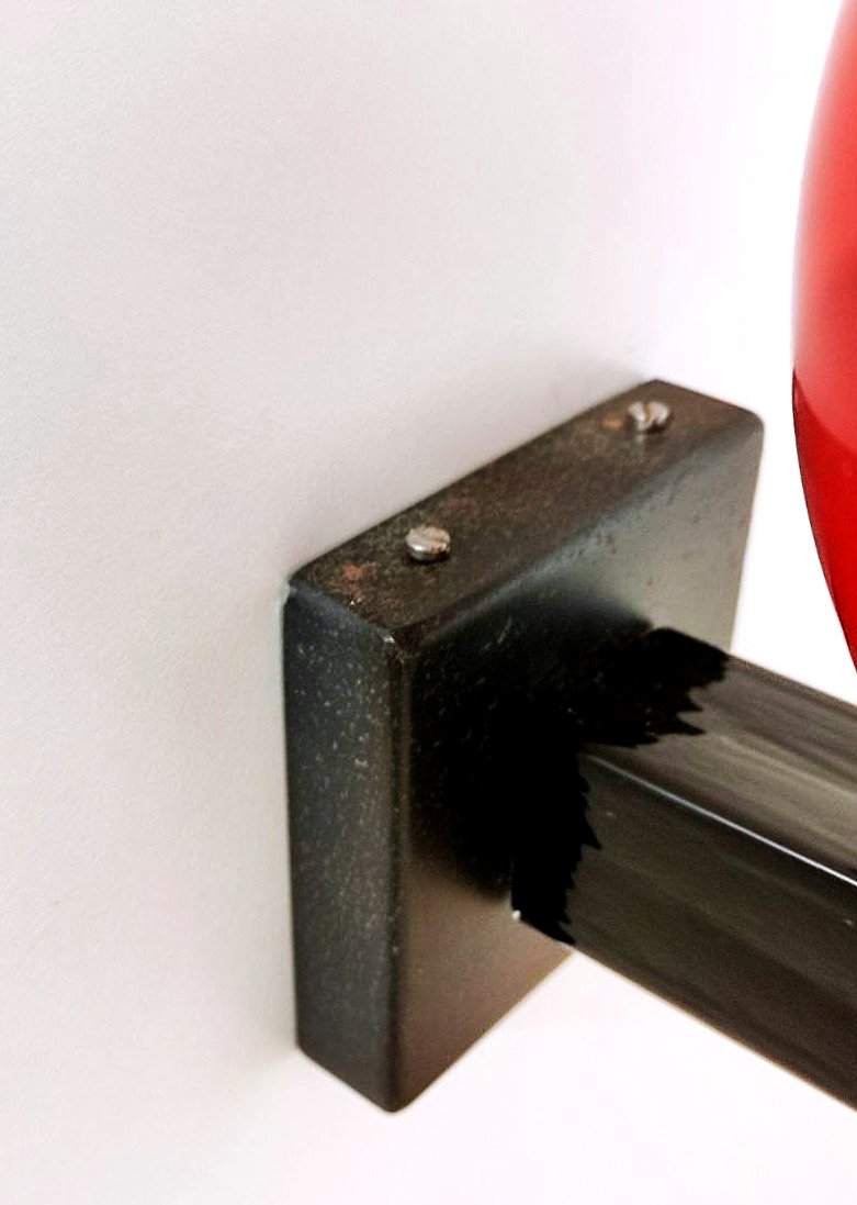 Venini, applique murale en verre rouge et noir, Italie, 1981-photo-5