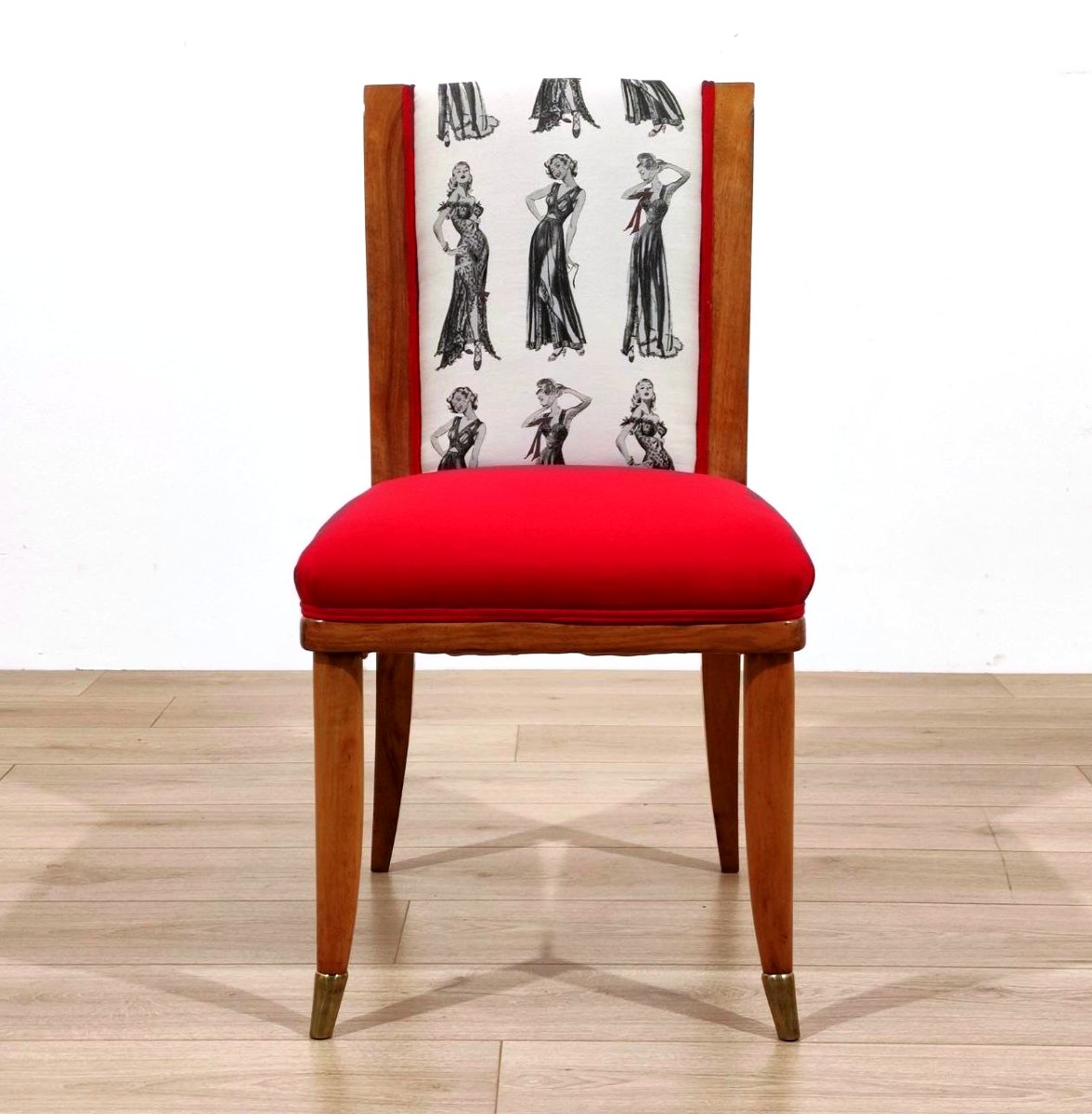 Set Of 6 Walnut Chairs, Tomaso Buzzi (attributed To ), Italy, 1950s-photo-1