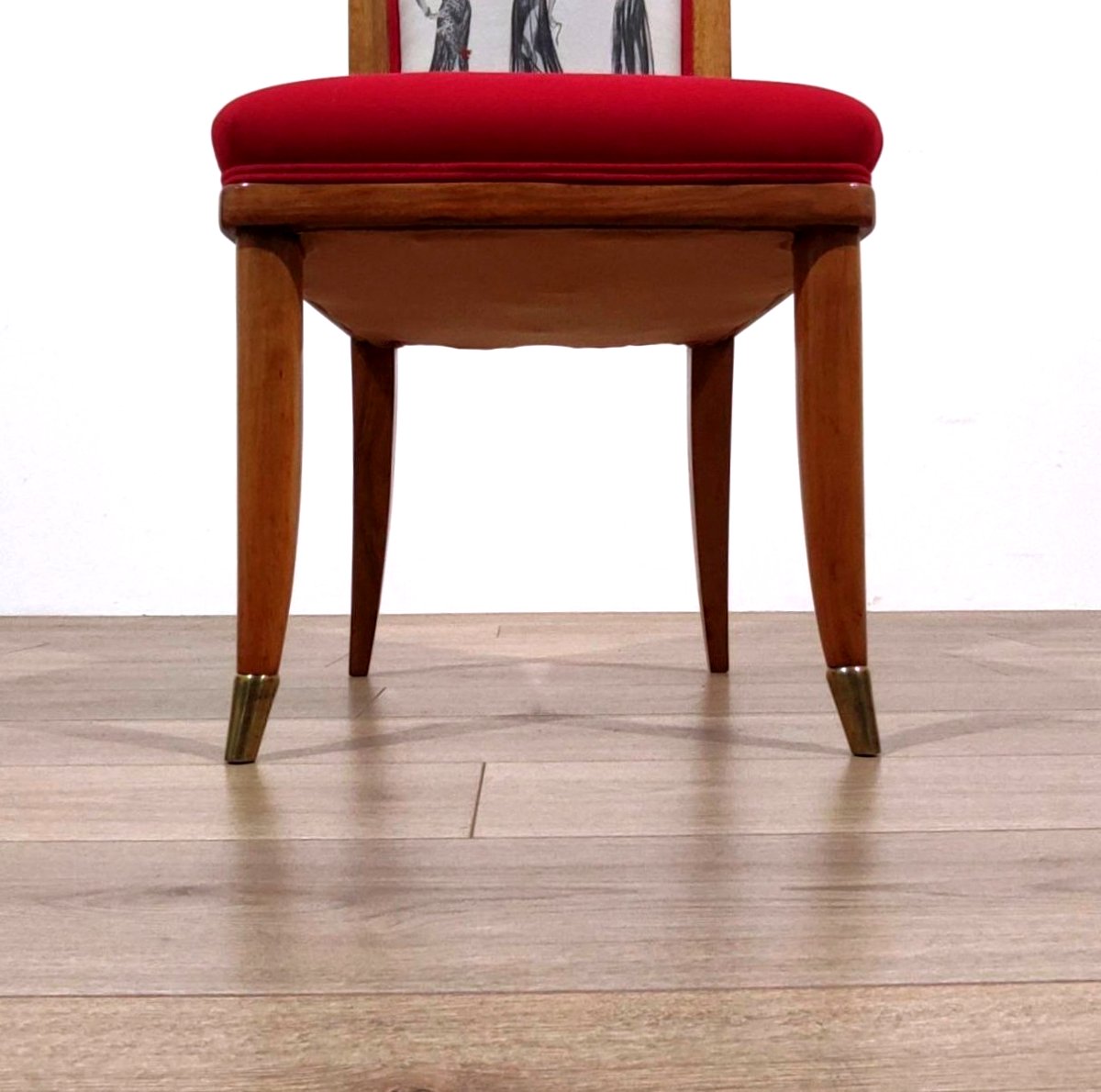Set Of 6 Walnut Chairs, Tomaso Buzzi (attributed To ), Italy, 1950s-photo-2