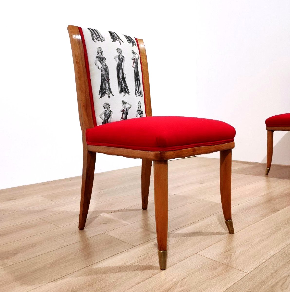 Set Of 6 Walnut Chairs, Tomaso Buzzi (attributed To ), Italy, 1950s-photo-4