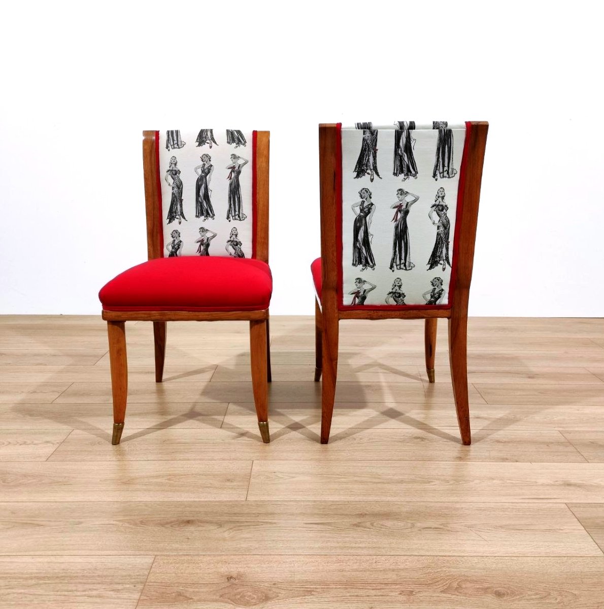 Set Of 6 Walnut Chairs, Tomaso Buzzi (attributed To ), Italy, 1950s-photo-6