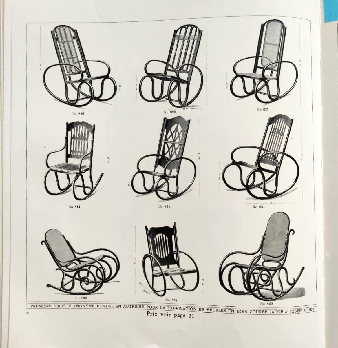 Fauteuil à bascule Jacob & Josef Kohn, début des années 1900-photo-7