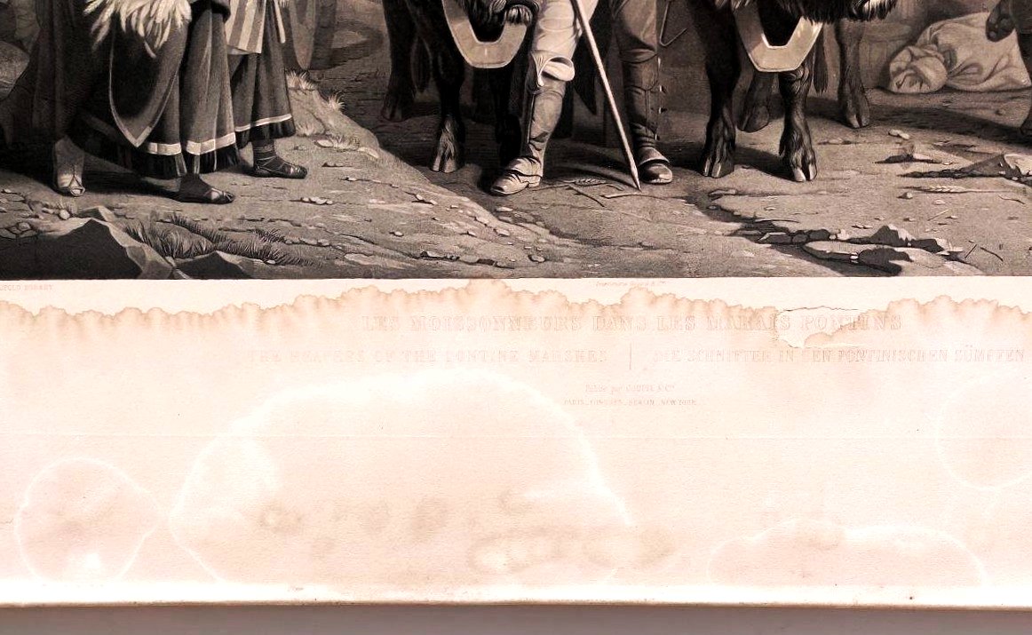 Estampe par Goupil & Cie, vers 1850, d'après une peinture de R. Leopold, dans un cadre doré-photo-3