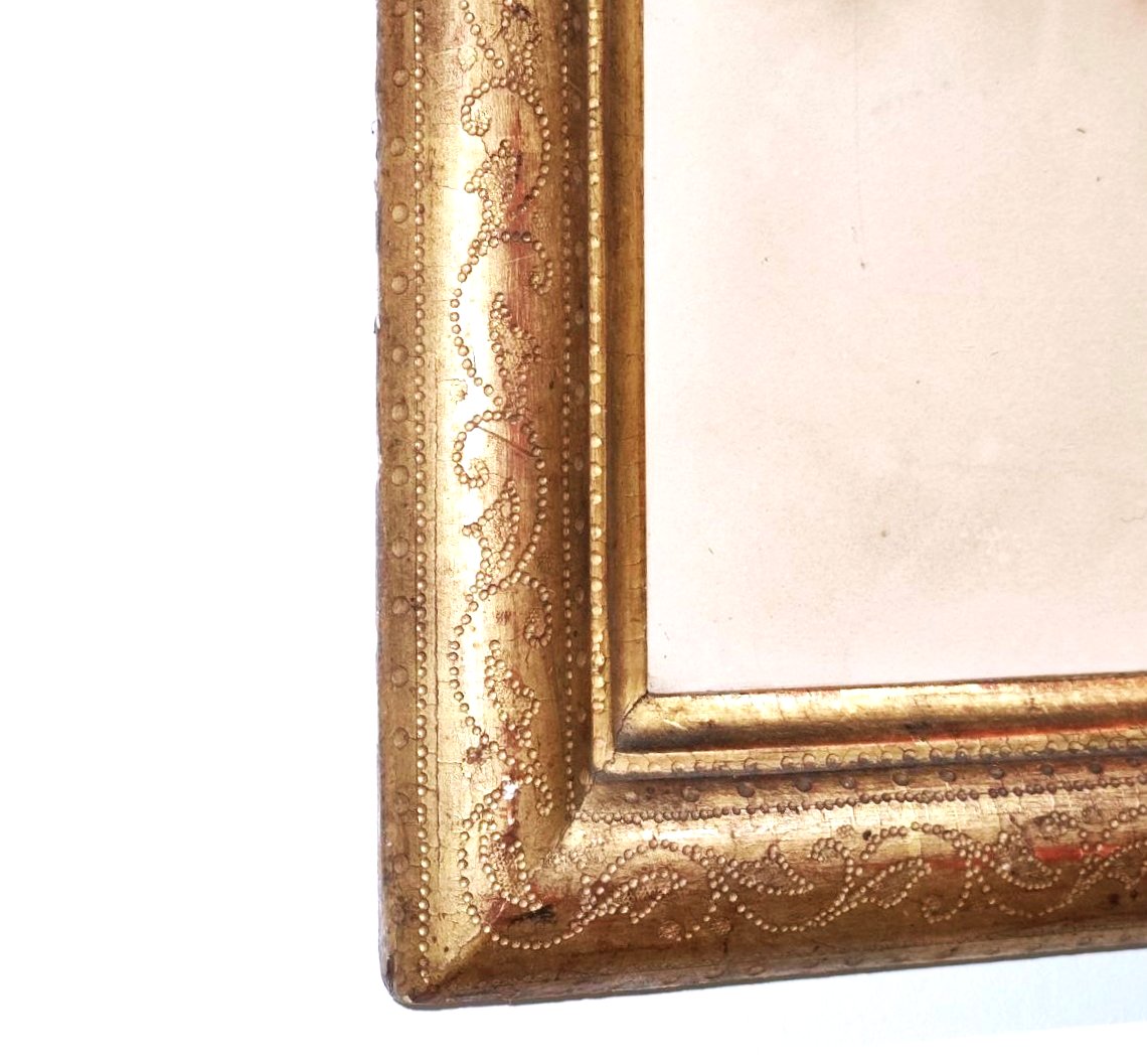 Estampe par Goupil & Cie, vers 1850, d'après une peinture de R. Leopold, dans un cadre doré-photo-5