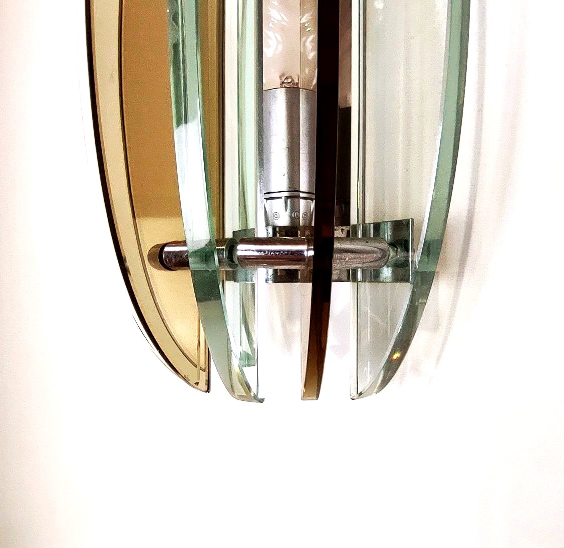Veca Pair Of Glass Wall Lamps, Italy, 1970s-photo-7