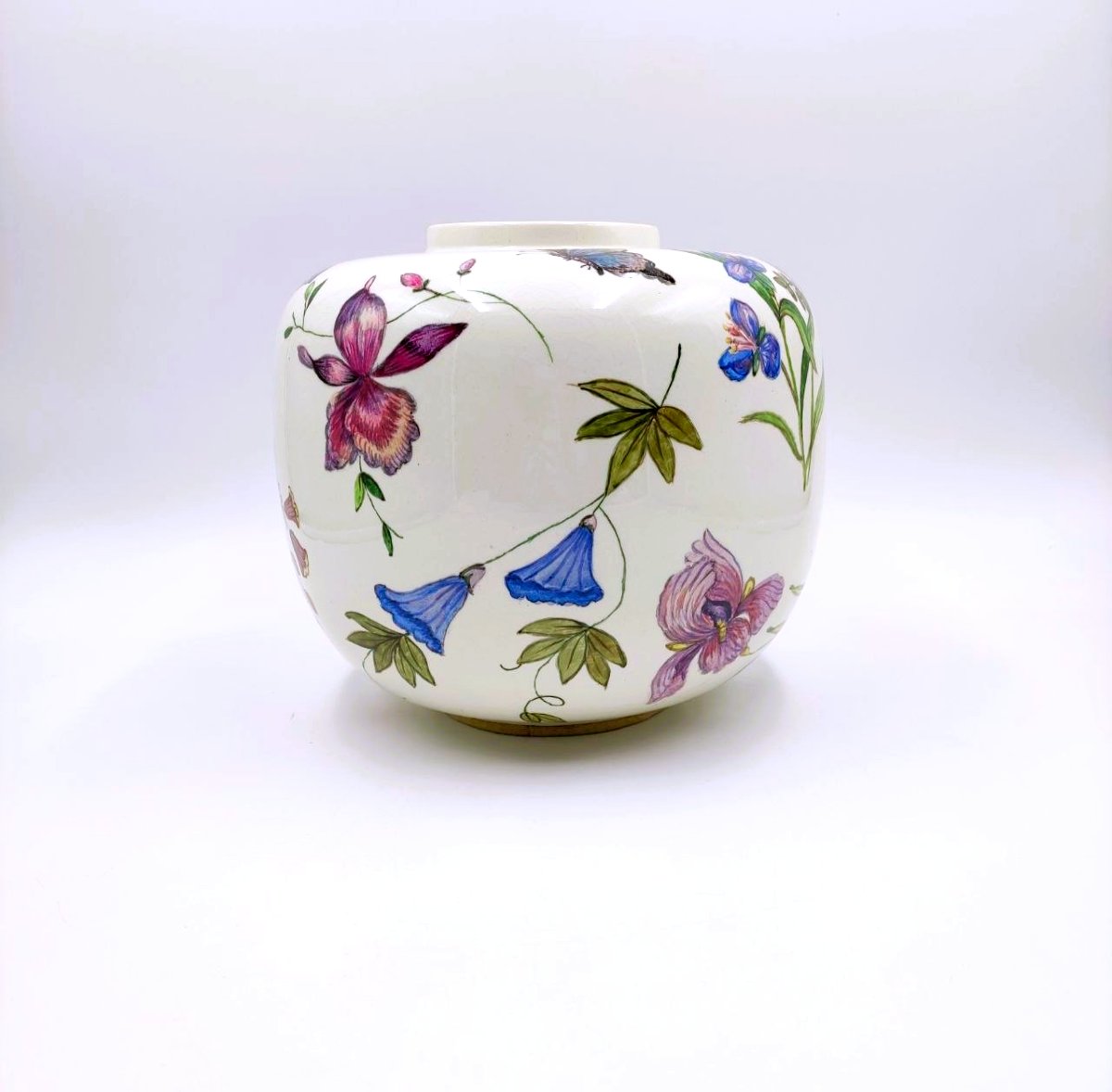 Vase en céramique Andlovitz n° 2549 à décor floral, Lavenia 1940-photo-2
