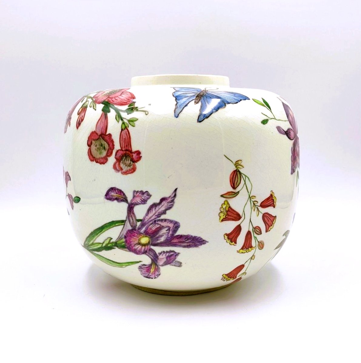Vase en céramique Andlovitz n° 2549 à décor floral, Lavenia 1940-photo-4