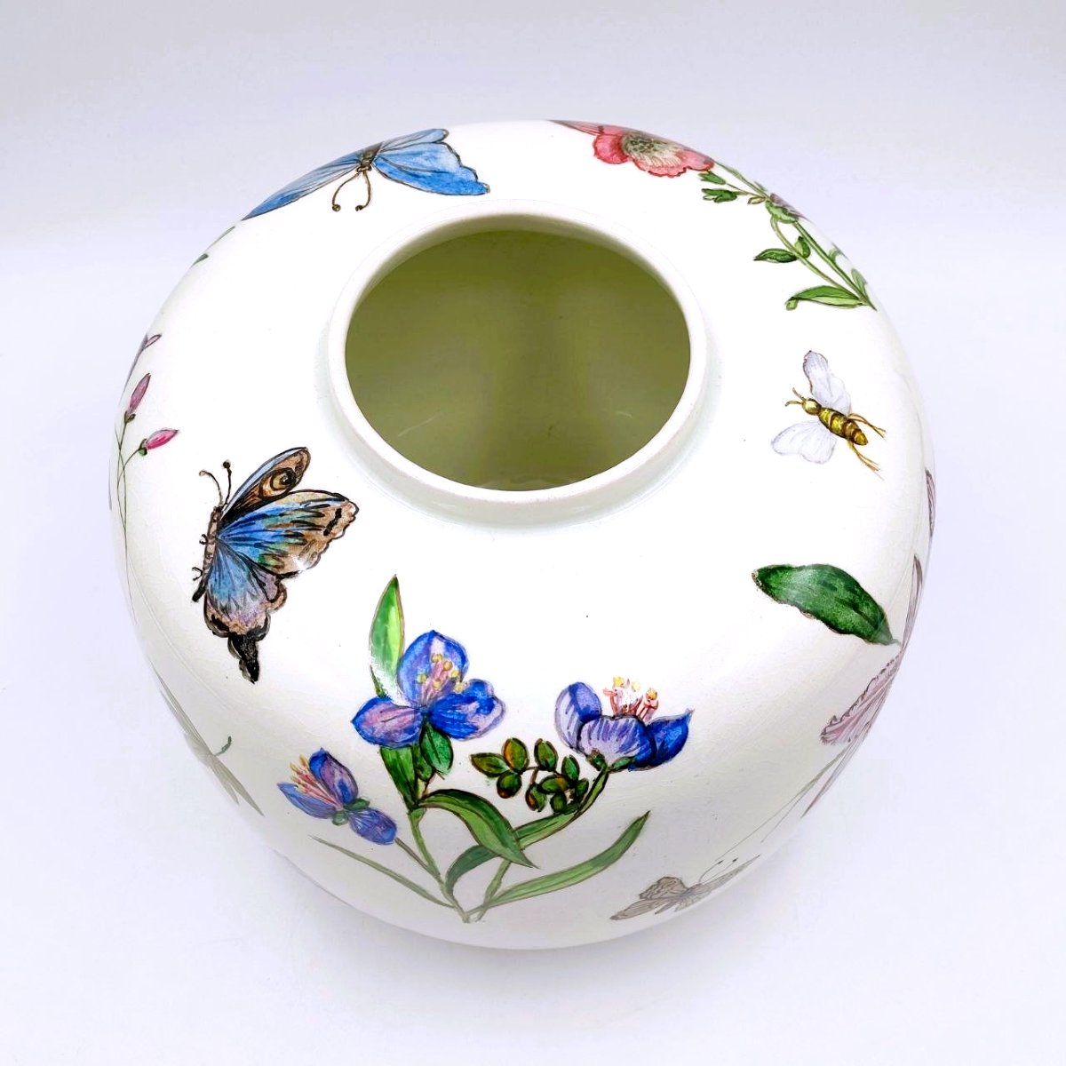 Vase en céramique Andlovitz n° 2549 à décor floral, Lavenia 1940-photo-3