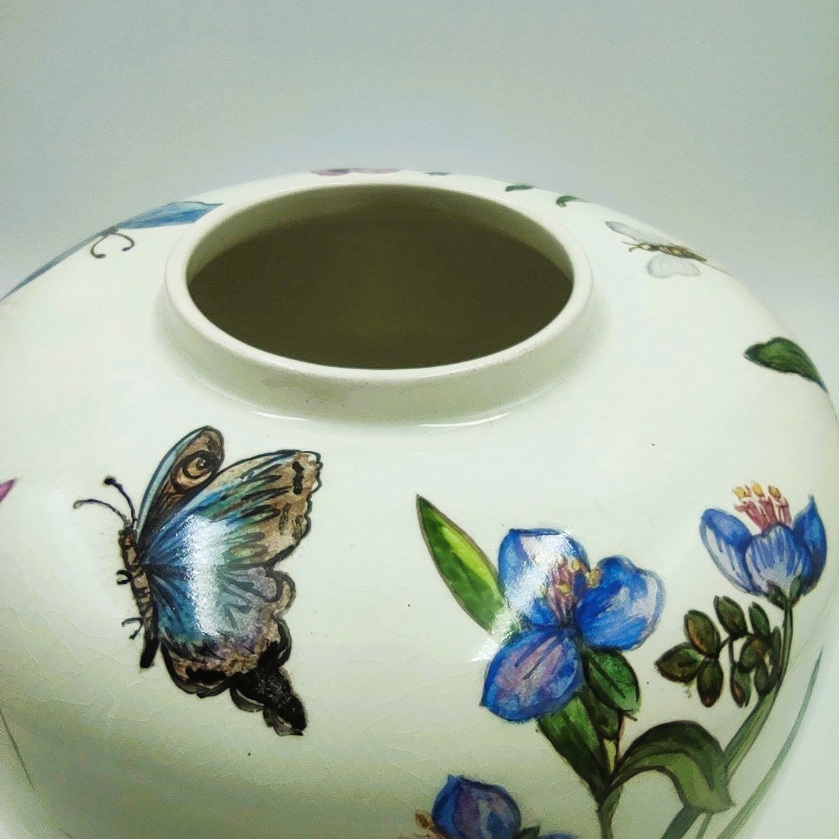 Vase en céramique Andlovitz n° 2549 à décor floral, Lavenia 1940-photo-4