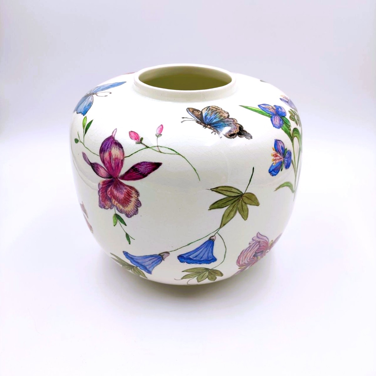 Vase en céramique Andlovitz n° 2549 à décor floral, Lavenia 1940