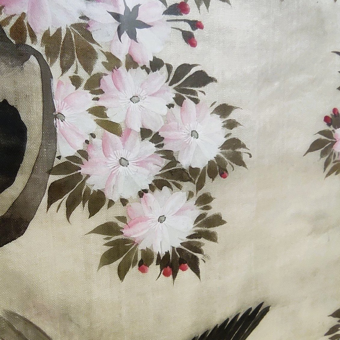 Pair Of Hand-painted Silks With 'kingfisher' -photo-5