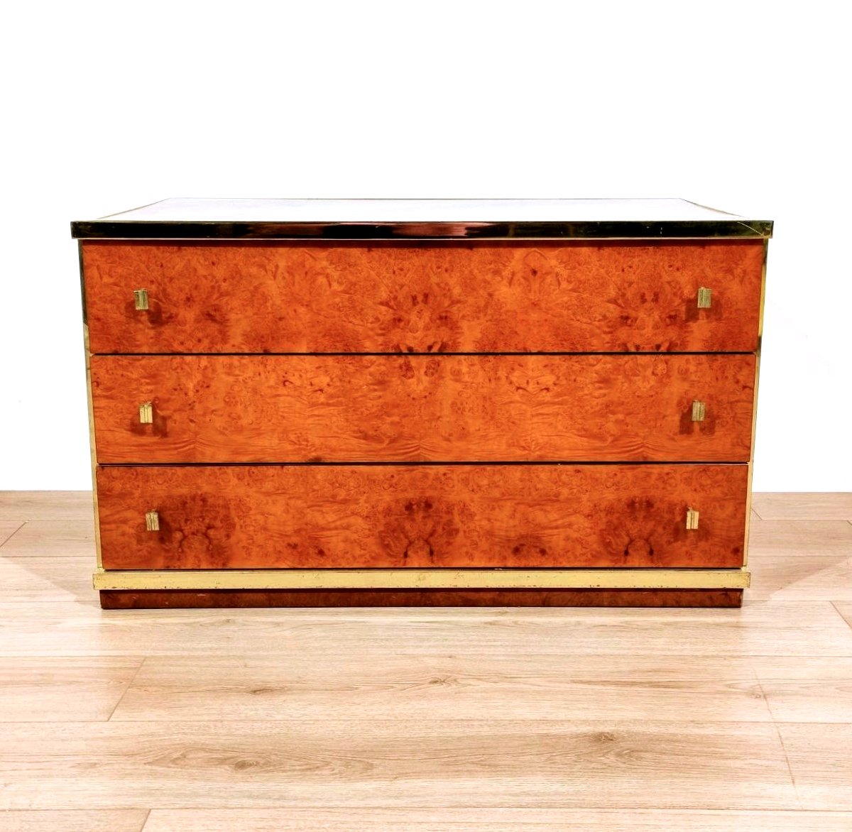 Commode en loupe de bois, Renato Zevi (attribué), années 1970-photo-3