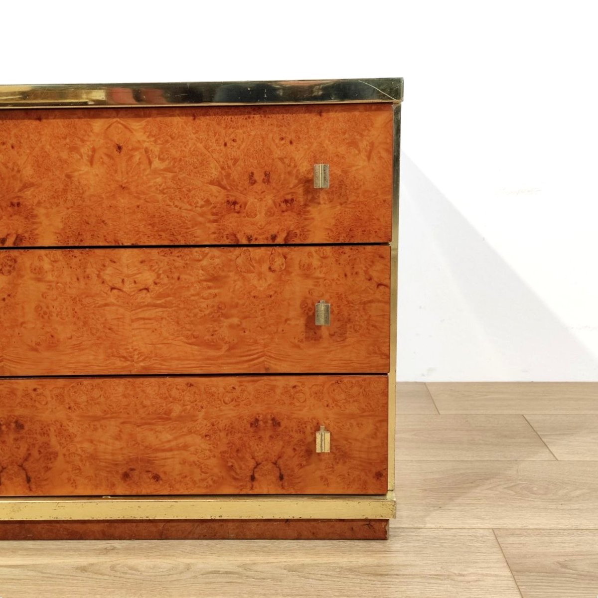 Commode en loupe de bois, Renato Zevi (attribué), années 1970-photo-1