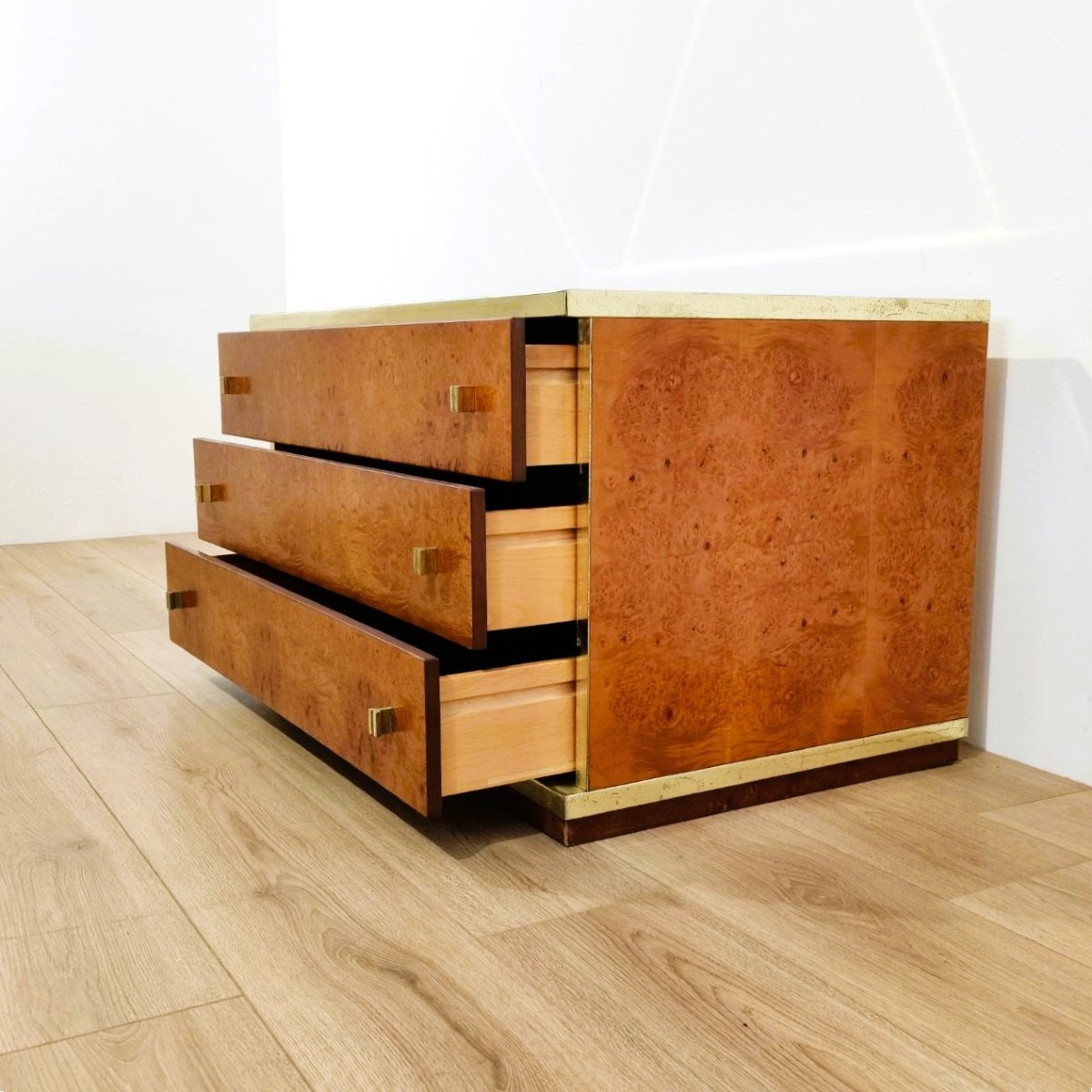 Commode en loupe de bois, Renato Zevi (attribué), années 1970-photo-3