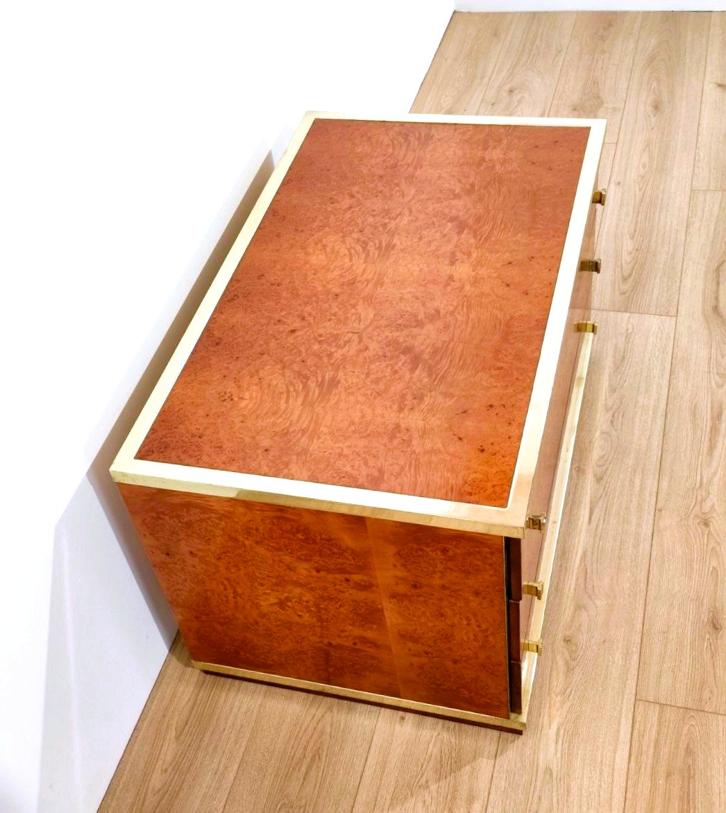 Commode en loupe de bois, Renato Zevi (attribué), années 1970-photo-4