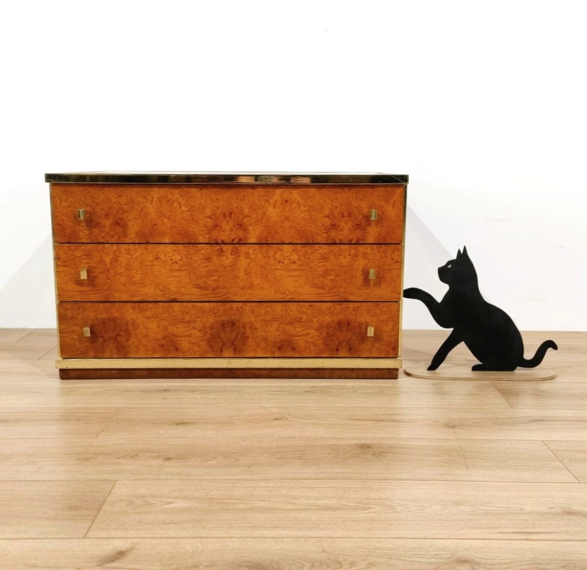 Commode en loupe de bois, Renato Zevi (attribué), années 1970-photo-6