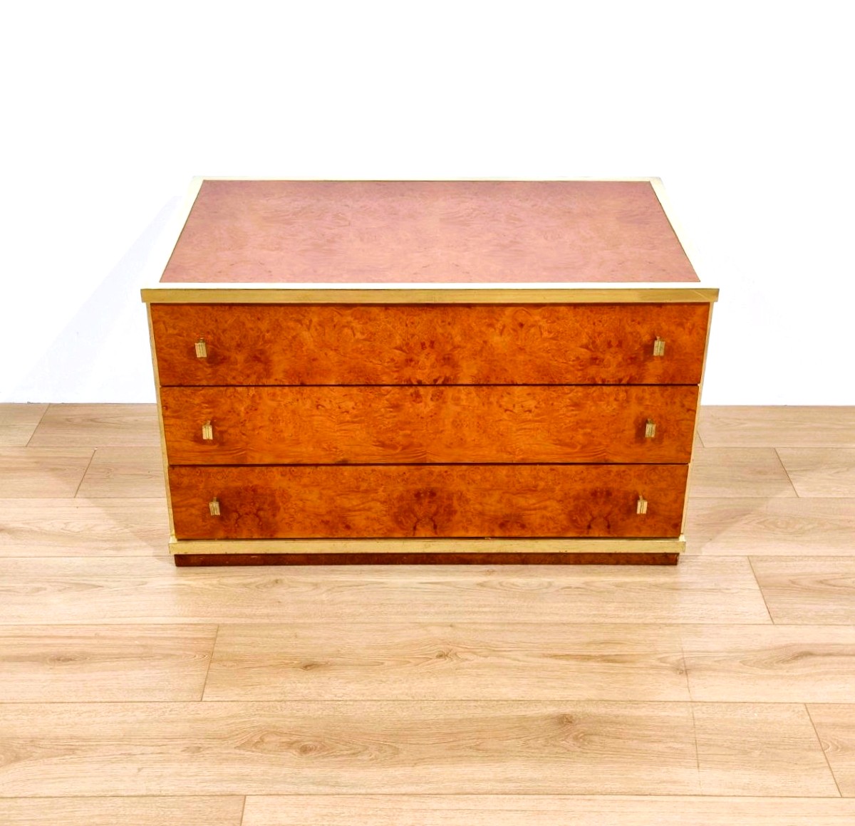 Commode en loupe de bois, Renato Zevi (attribué), années 1970