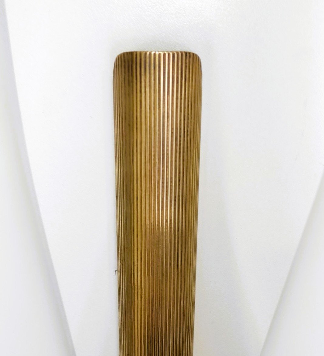 Paire d'appliques murales à double lumière, laiton et verre satiné, années 1950-photo-5