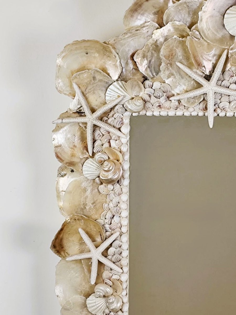 Cadre en coquillage miroir, fabriqué artisanalement, Italie, XXe siècle.-photo-2