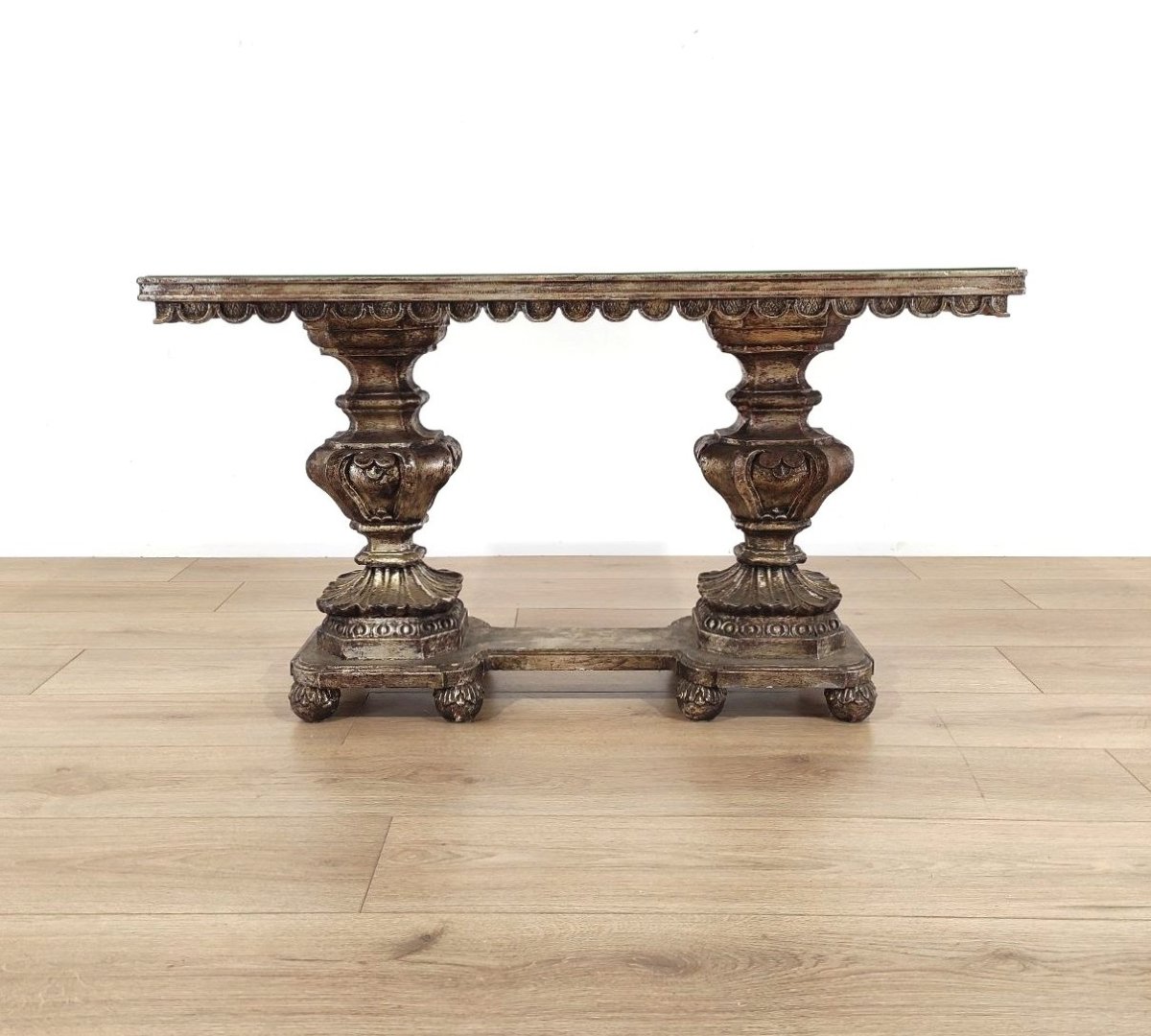 Antique-style Coffee Table With A Decorated Top, 20th Century-photo-1