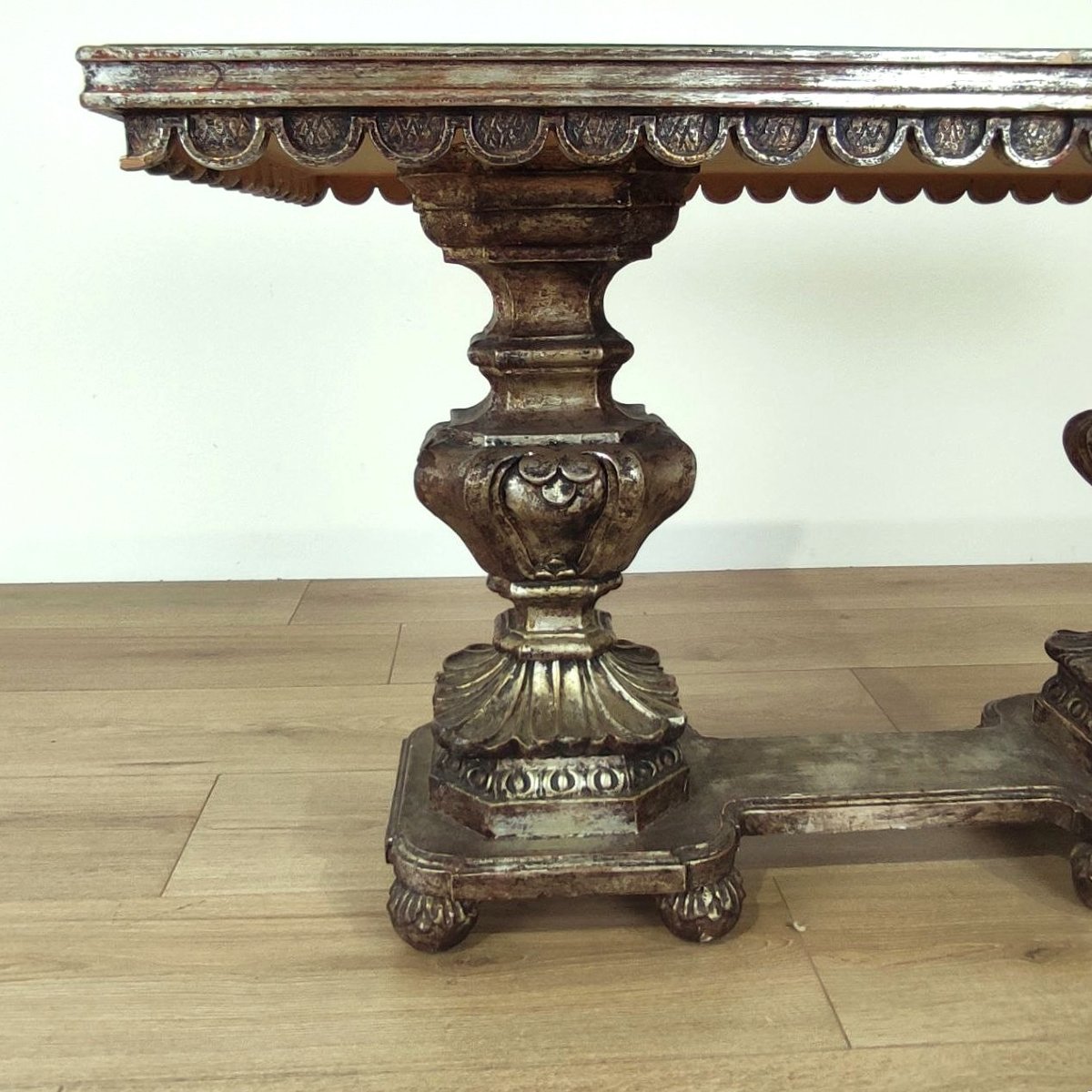 Antique-style Coffee Table With A Decorated Top, 20th Century-photo-5