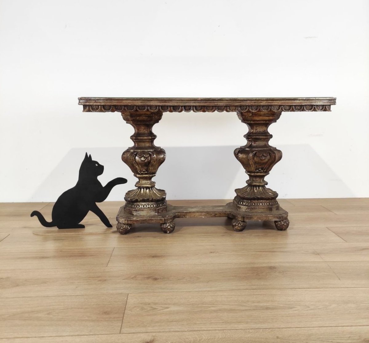 Antique-style Coffee Table With A Decorated Top, 20th Century-photo-6