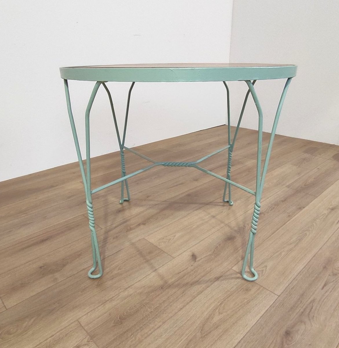 Ensemble de jardin « MONDO », table et 4 chaises en fer et bois-photo-3
