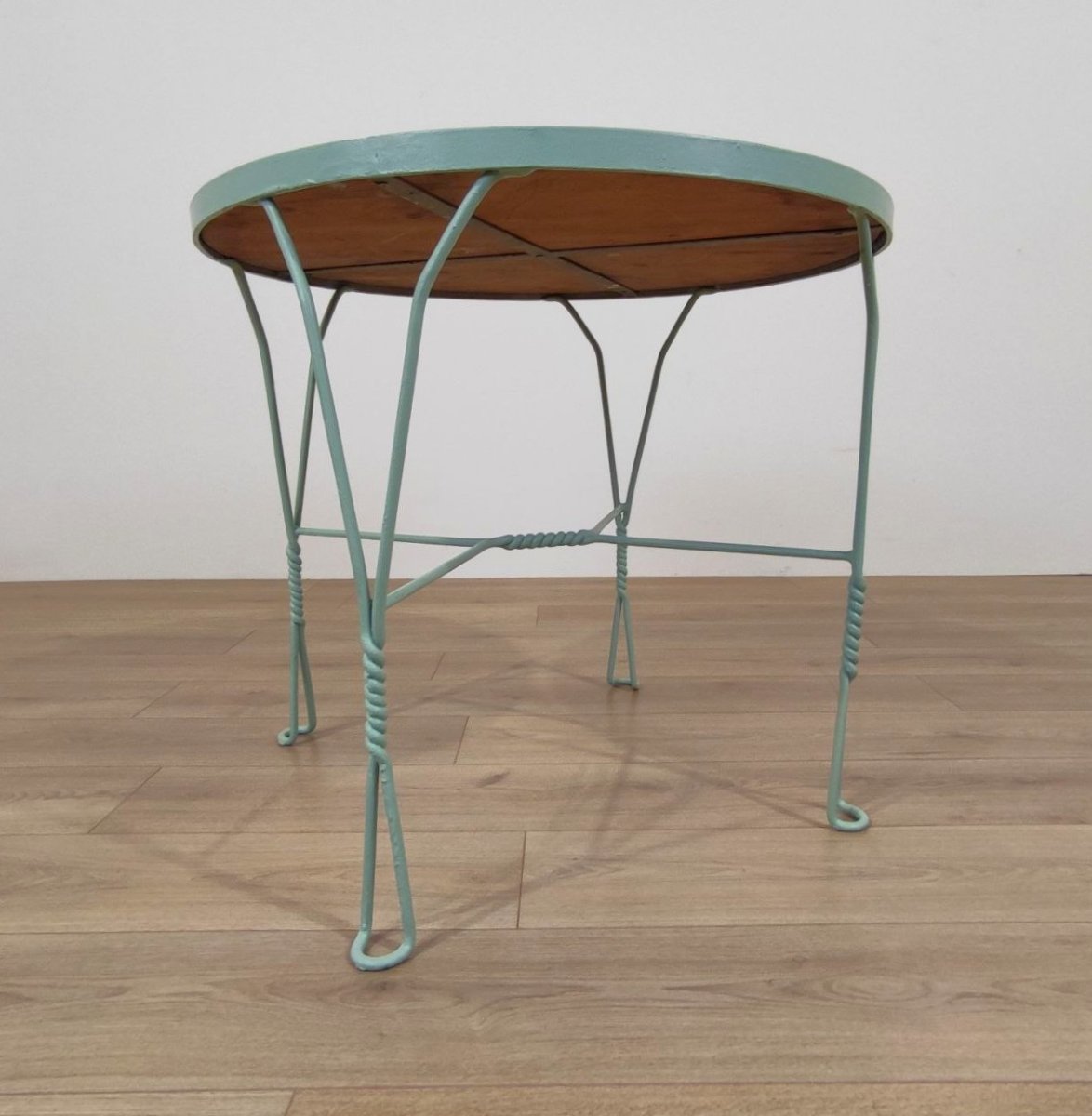 Ensemble de jardin « MONDO », table et 4 chaises en fer et bois-photo-1