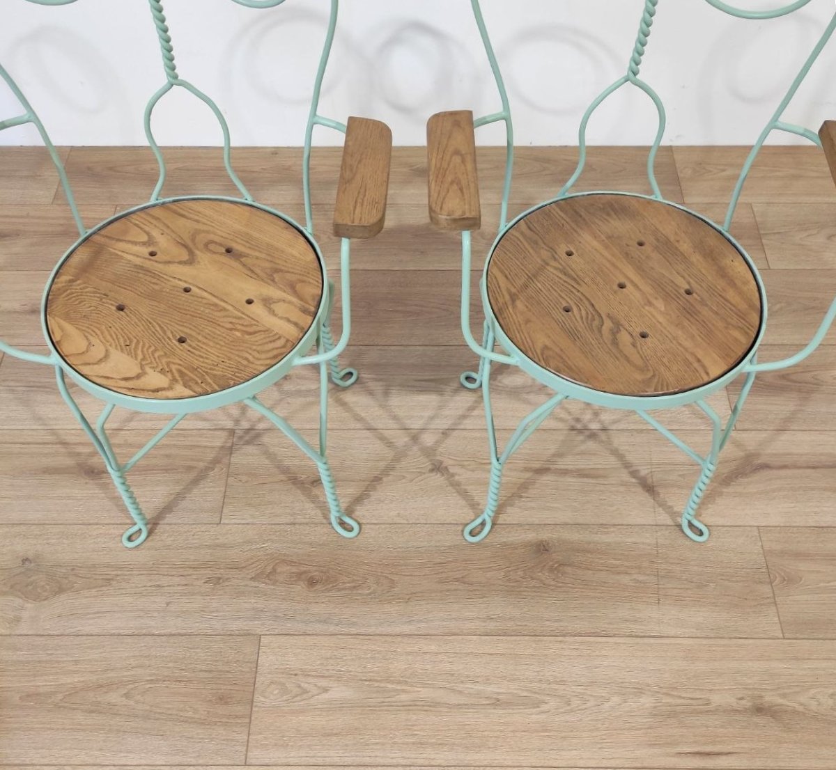 Ensemble de jardin « MONDO », table et 4 chaises en fer et bois-photo-6